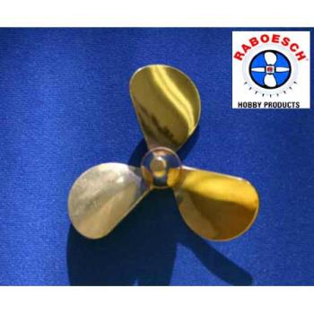 Dumas Boats DUM3112 Brass Propeller 2" Dia. 2.0" Pitch Three Bladed Right Hand 3/16" Bore