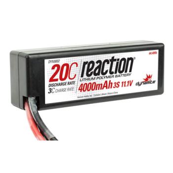 Dynamite Rc DYN9002D Reaction 11.1V 4000mAh 3S 20C LiPo Hard Case:Deans