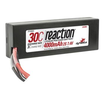 Dynamite Rc DYN9003T Reaction 7.4V 4000mAh 2S 30C LiPo Hard Case: TRA