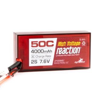 Dynamite Rc DYNB3850EC Reaction 7.6V 4000mAh 2S 50C LiPo, Hardcase: 96mm