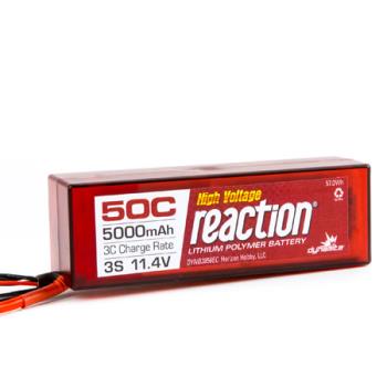 Dynamite Rc DYNB3856EC Reaction HD 11.4V 5000mAh 3S 50C LiPo,Hardcase:EC5