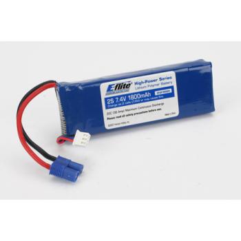 E-flite EFLB18002S 1800mAh 2S 7.4V 20C LiPo, 13AWG EC3