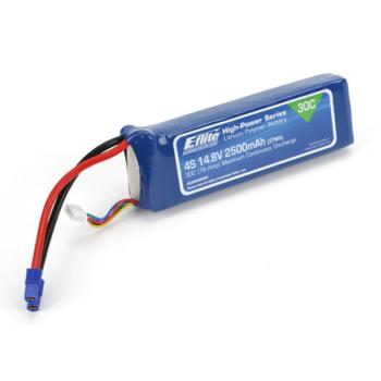 E-flite EFLB25004S30 2500mAh 4S 14.8V 30C LiPo, 12AWG EC3