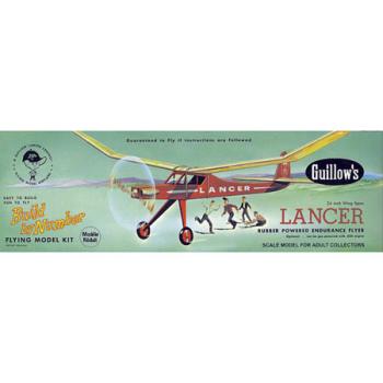 Guillow, Paul K GUI604 LANCER  24"" WING SPAN RUBBER POWR FREE FLIGHT Build By Number Kit