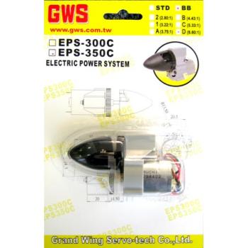 Grand Wing Syst GWSEPS350CDS 6.60 - 1 GEARBOX W/MOTOR 7.2 VOLT MOTOR