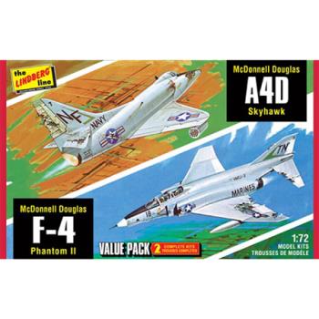 Lindberg Models LND433 1:72 F-4 Phantom and A4D Skyhawk : Two Pack