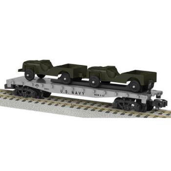 LIONEL LNL648580 S AF Flat w/Military Vehicles, Navy