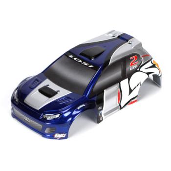 Team Losi Racin LOSB1795 1/24 4WD Rally Painted Body, Blue/Silver