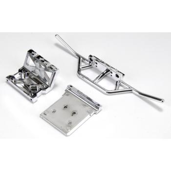 Team Losi Racin LOSB2024C Front Bumper Assembly & Skid Plate, Chrome: HRL