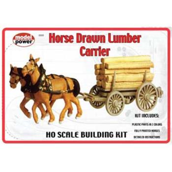 MODEL POWER MDP624 HO KIT Horse Drawn Lumber Carrier