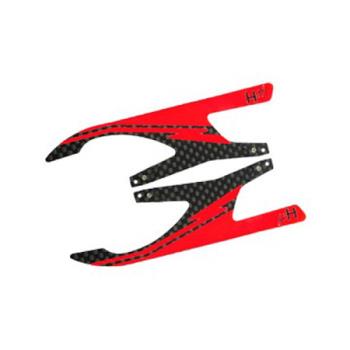 Microheli Co Lt MHE18FX006IR Carbon Fiber Landing Skids "I", Red (MH series)