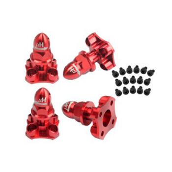 Microheli Co Lt MHE35QX101PN CNC AL Prop Adapter w/ Nut Cap Set, Red: 350 QX