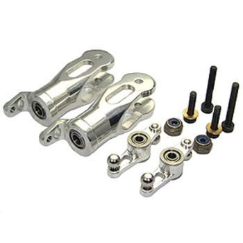 Microheli Co Lt MHESR002BGP CNC Alum Blade Grips/Mixing Arms, Silver:Blade SR