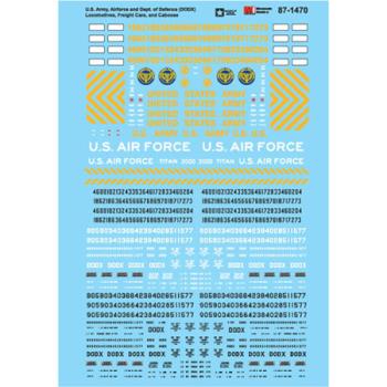 Microscale Indu MSI481470 O Loco/Freight Cars/Caboose, USARM/USAF/DODX