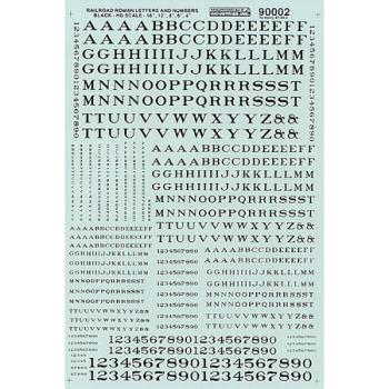 Microscale Indu MSI90002 HO Letters & Numbers, Roman/Black