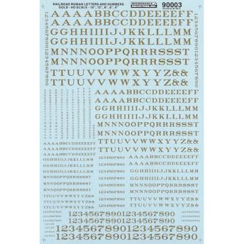 Microscale Indu MSI90003 HO Letters & Numbers, Roman/Gold