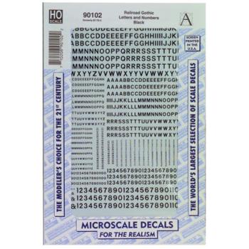 Microscale Indu MSI90102 HO Letters & Numbers, Gothic/Black