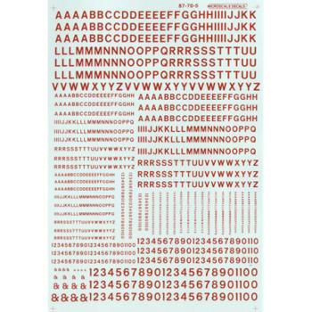 Microscale Indu MSI90105 HO Letters & Numbers, Gothic/Red