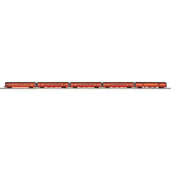 Mikes Train Hou MTH2065217 O 70' Ribbed Passenger Set, SP Lines (5)