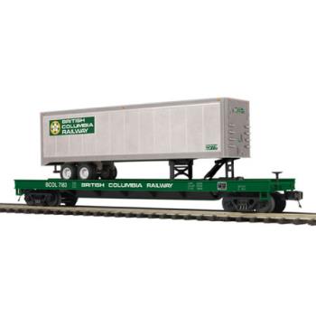 Mikes Train Hou MTH2095119 O Flat w/40' Trailer, BCR