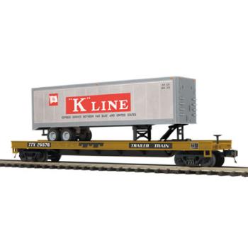 Mikes Train Hou MTH2095121 O Flat w/40' Trailer, TT/K-Line