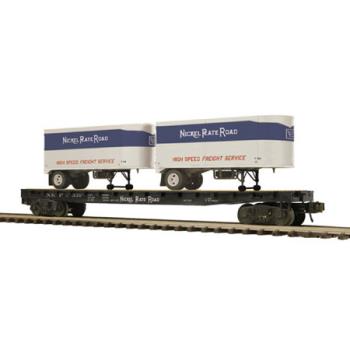 Mikes Train Hou MTH2095123 O Flat w/2 PUP Trailers, NKP