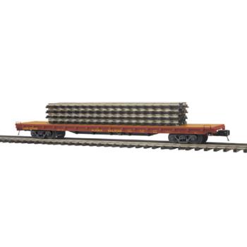 Mikes Train Hou MTH2095143 O 60' Flat w/4 ScaleTrax 10" Straights, ARR