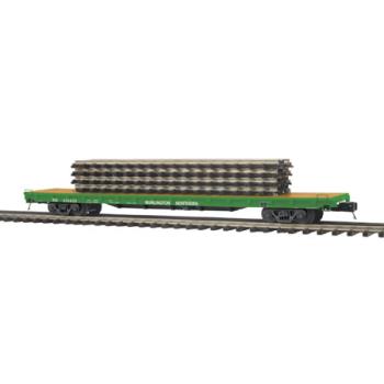 Mikes Train Hou MTH2095144 O 60' Flat w/4 ScaleTrax 10" Straights, BN