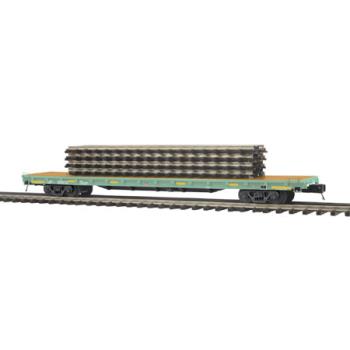 Mikes Train Hou MTH2095145 O 60' Flat w/4 ScaleTrax 10" Straights, UP