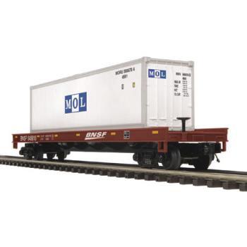 Mikes Train Hou MTH2098985 O Flat w/40' Container, BNSF