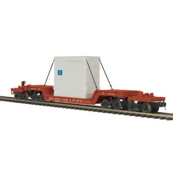 Mikes Train Hou MTH2098987 O 75' Depressed Flat w/Transformer, PRR