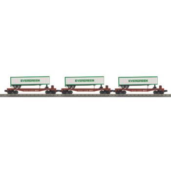 Mikes Train Hou MTH307077 O-27 Flat w/Trailer, BNSF (3)