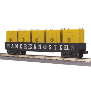 Mikes Train Hou MTH3072142 O-27 Gondola w /LCL Containers, American Steel