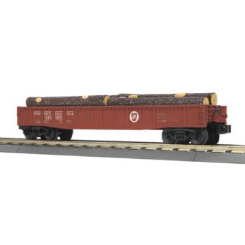 Mikes Train Hou MTH3072147 O-27 Gondola W/Log Load, PRR