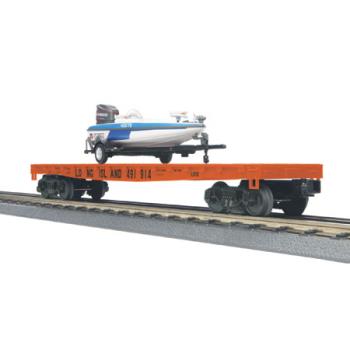 Mikes Train Hou MTH3076538 O-27 50' Flat w/Fishing Boat, LIRR