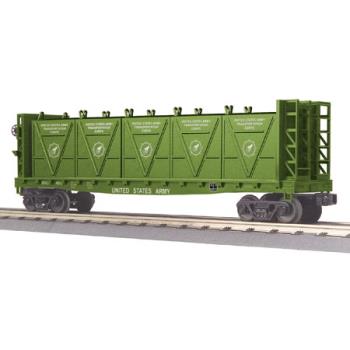 Mikes Train Hou MTH3076566 O-27 Bulkhead Flat w/LCL Containers, US Army