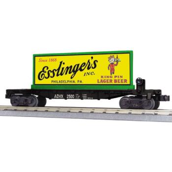 Mikes Train Hou MTH3076570 O-27 Flat w/Billboard, Esslingers Lager Beer