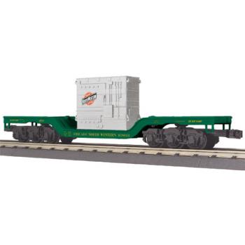 Mikes Train Hou MTH3076578 O-27 Depressed Center Flat w/Transformer, C&NW