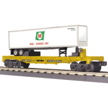 Mikes Train Hou MTH3076587 O-27 Flat w/40' Trailer, Moore McCormack Lines