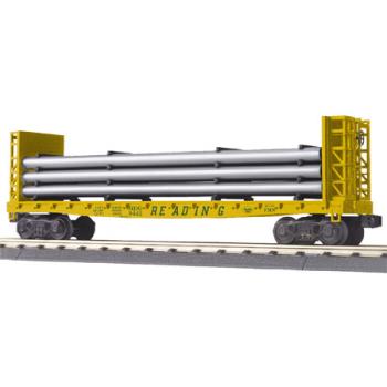 Mikes Train Hou MTH3076590 O-27 Bulkhead Flat w/Pipe Load, RDG