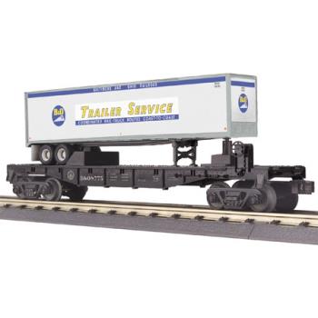 Mikes Train Hou MTH3076609 O-27 Flat w/40' Trailer, B&Q