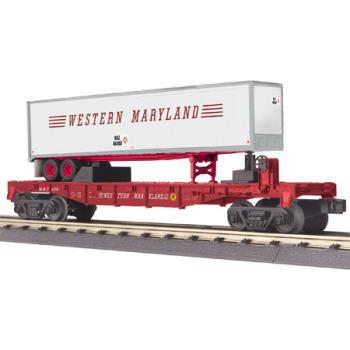 Mikes Train Hou MTH3076611 O-27 Flat w/40' Trailer, WM