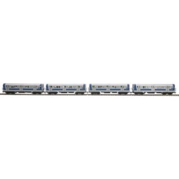 Mikes Train Hou MTH8023460 HO R-17 Subway w/NMRA, MTA/South/Blue/Silver (4)