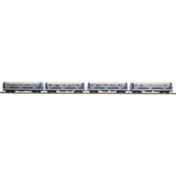 Mikes Train Hou MTH8023470 HO R-17 Subway w/NMRA, MTA/North/Blue/Silver (4)