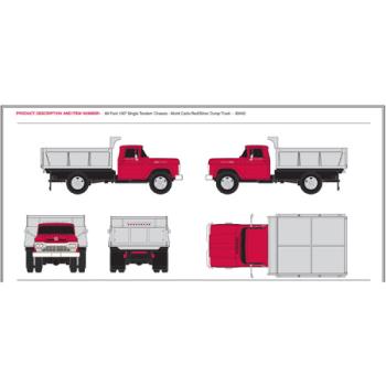 CLASSIC METAL W MWI30442 HO 1960 Ford F-500 Dump Truck, Red/Silver