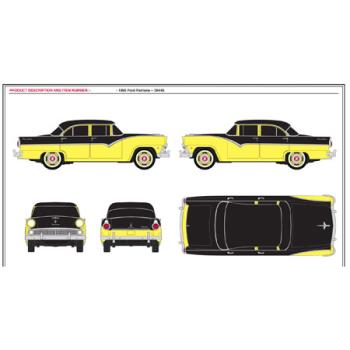 CLASSIC METAL W MWI30446 HO 1955 Ford Fairlane, Black w/Yellow