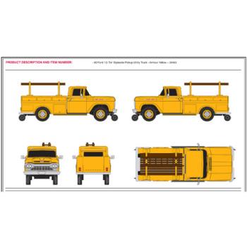 CLASSIC METAL W MWI30463 HO 1960 Ford Utility Truck, Yellow