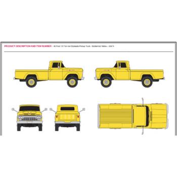 CLASSIC METAL W MWI30474 HO 1960 Ford 4x4 Pickup, Goldenrod Yellow