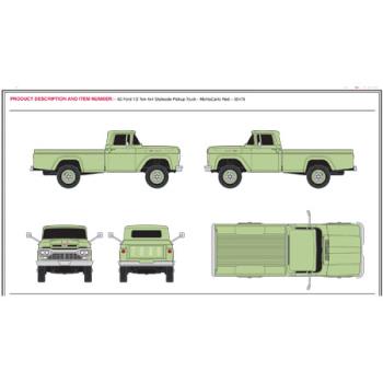 CLASSIC METAL W MWI30475 HO 1960 Ford 4x4 Pickup, April Green