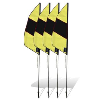Premier Kites PMR10502 3.5 ft FPV Boundaary Marker Flags (4) w/ Stakes